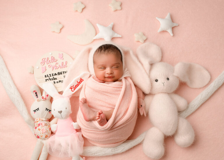 What happens during a newborn baby photoshoot?