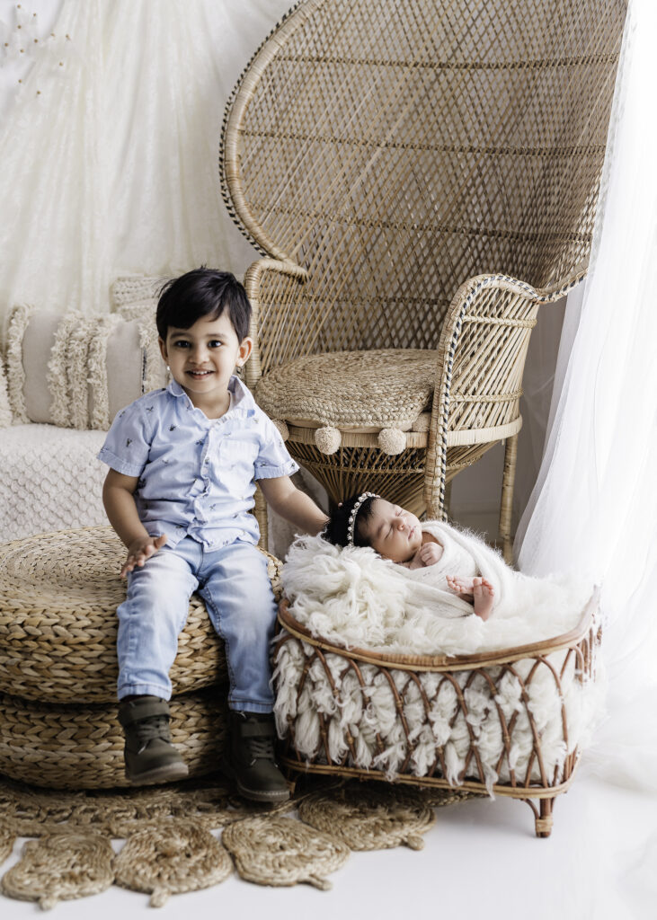 Newborn and sibling photoshoot
