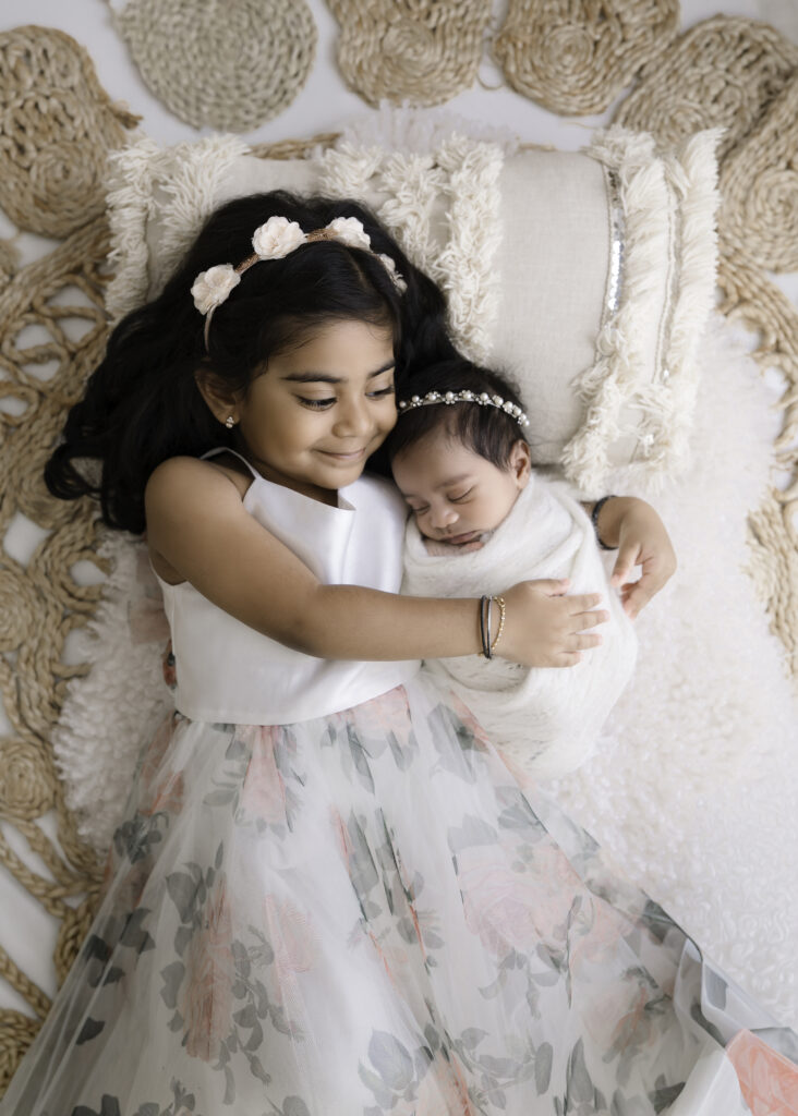 Newborn and sibling photoshoot