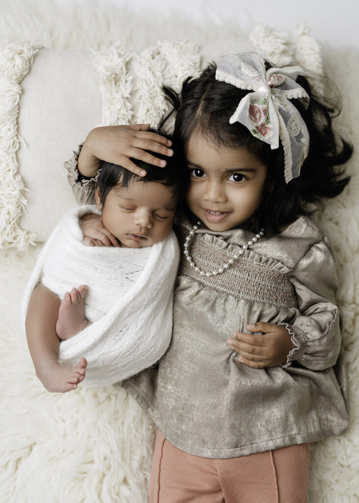 Newborn and sibling photoshoot