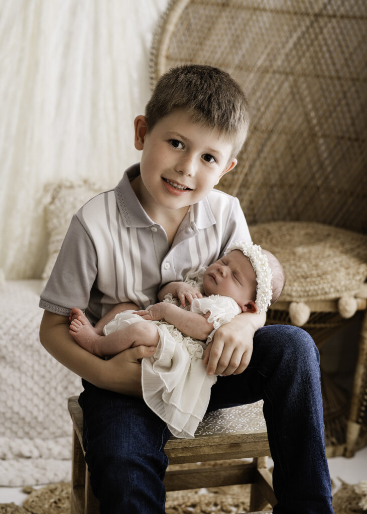 Newborn and sibling photoshoot