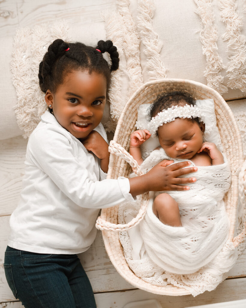 Newborn and sibling photoshoot