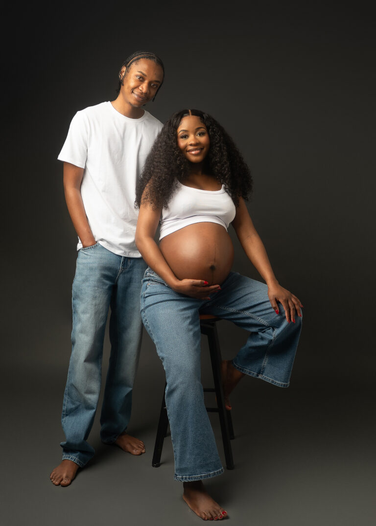 Couple pregnancy photoshoot poses with husband