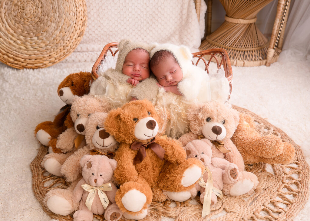 newborn twin photoshoot bedford